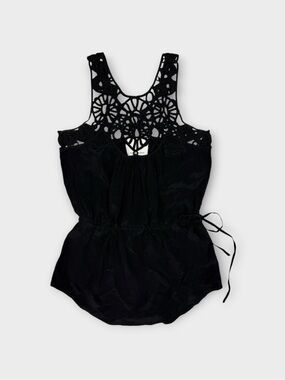 Madison Marcus 100% silk Black Lace Top